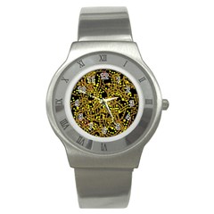 Yellow Emotions Stainless Steel Watch by Valentinaart