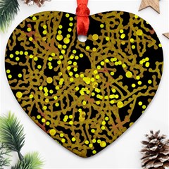 Yellow Emotions Heart Ornament (2 Sides)