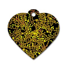 Yellow Emotions Dog Tag Heart (two Sides)