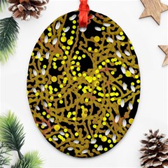 Yellow Emotions Oval Filigree Ornament (2-side) 