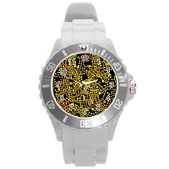 Yellow Emotions Round Plastic Sport Watch (l)