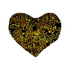 Yellow Emotions Standard 16  Premium Heart Shape Cushions