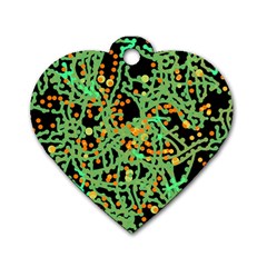 Green Emotions Dog Tag Heart (one Side)