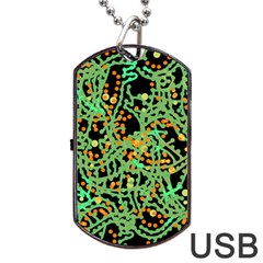 Green Emotions Dog Tag Usb Flash (one Side)