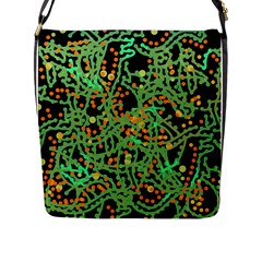 Green Emotions Flap Messenger Bag (l)  by Valentinaart