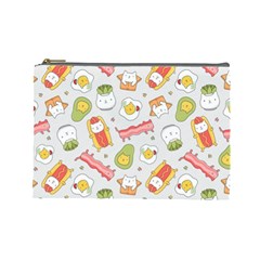 Funny Cat Food Succulent Pattern  Cosmetic Bag (large)  by kostolom3000shop