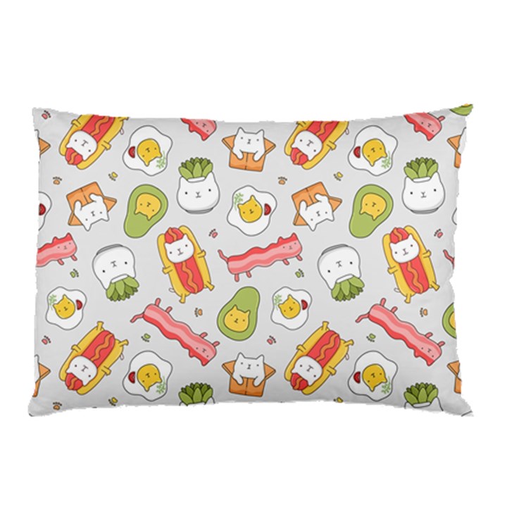 Funny Cat Food Succulent Pattern  Pillow Case (Two Sides)