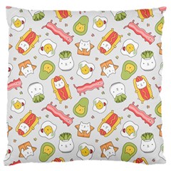 Funny Cat Food Succulent Pattern  Large Flano Cushion Case (one Side) by kostolom3000shop