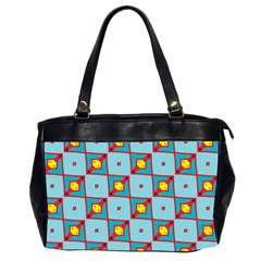 Shapes In Squares Pattern                                                                                                            Oversize Office Handbag (2 Sides) by LalyLauraFLM