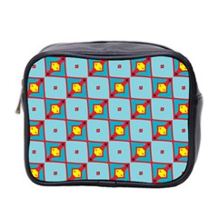 Shapes In Squares Pattern                                                                                                            Mini Toiletries Bag (two Sides)