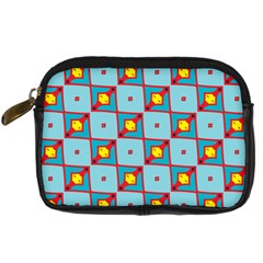 Shapes In Squares Pattern                                                                                                            	digital Camera Leather Case