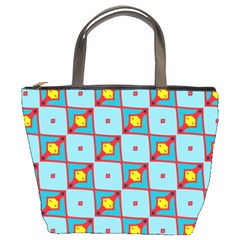 Shapes In Squares Pattern                                                                                                            	bucket Bag