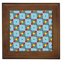 Shapes In Squares Pattern                                                                                                            			framed Tile by LalyLauraFLM