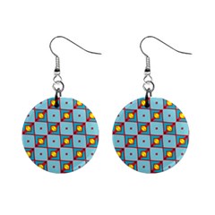 Shapes In Squares Pattern                                                                                                            			1  Button Earrings