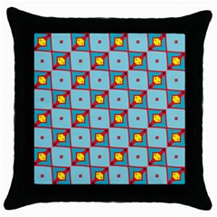 Shapes In Squares Pattern                                                                                                            			throw Pillow Case (black)