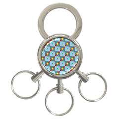 Shapes In Squares Pattern                                                                                                            			3-ring Key Chain