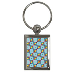 Shapes In Squares Pattern                                                                                                            			key Chain (rectangle) by LalyLauraFLM