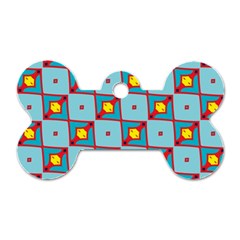 Shapes In Squares Pattern                                                                                                            			dog Tag Bone (one Side)