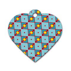 Shapes In Squares Pattern                                                                                                            			dog Tag Heart (one Side) by LalyLauraFLM