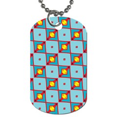 Shapes In Squares Pattern                                                                                                            			dog Tag (one Side) by LalyLauraFLM