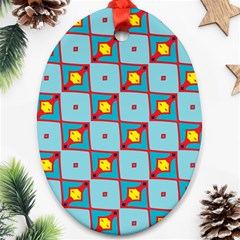 Shapes In Squares Pattern                                                                                                            			ornament (oval)