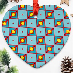 Shapes In Squares Pattern                                                                                                            			ornament (heart)