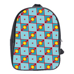 Shapes In Squares Pattern                                                                                                            			school Bag (large) by LalyLauraFLM