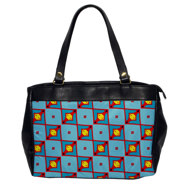 Shapes in squares pattern                                                                                                            			Oversize Office Handbag