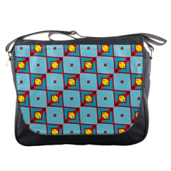 Shapes In Squares Pattern                                                                                                            			messenger Bag by LalyLauraFLM