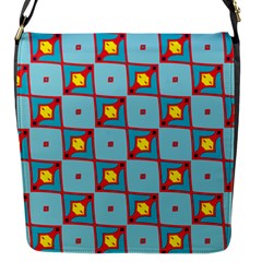 Shapes In Squares Pattern                                                                                                            			flap Closure Messenger Bag (s)