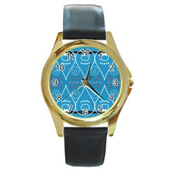 Ornamental Shapes                                                                                                             			round Gold Metal Watch by LalyLauraFLM