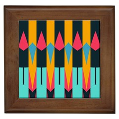 Shapes And Stripes                                                                                                             			framed Tile by LalyLauraFLM