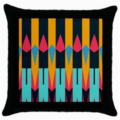 Shapes And Stripes                                                                                                             			throw Pillow Case (black) by LalyLauraFLM