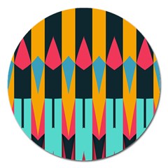 Shapes And Stripes                                                                                                             			magnet 5  (round) by LalyLauraFLM