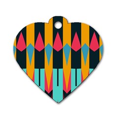 Shapes And Stripes                                                                                                             			dog Tag Heart (one Side) by LalyLauraFLM