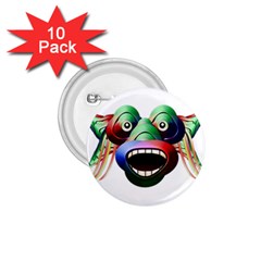 Futuristic Funny Monster Character Face 1 75  Buttons (10 Pack) by dflcprints