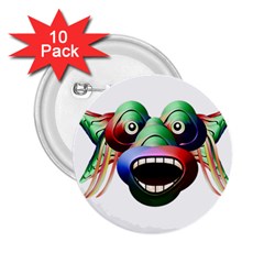 Futuristic Funny Monster Character Face 2 25  Buttons (10 Pack) 