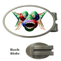 Futuristic Funny Monster Character Face Money Clips (oval)  by dflcprints