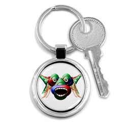 Futuristic Funny Monster Character Face Key Chains (round)  by dflcprints