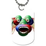 Futuristic Funny Monster Character Face Dog Tag (One Side) Front