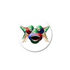 Futuristic Funny Monster Character Face Golf Ball Marker by dflcprints