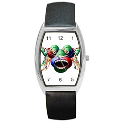 Futuristic Funny Monster Character Face Barrel Style Metal Watch by dflcprints