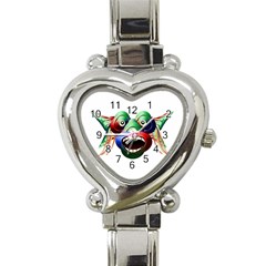 Futuristic Funny Monster Character Face Heart Italian Charm Watch