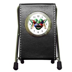 Futuristic Funny Monster Character Face Pen Holder Desk Clocks by dflcprints