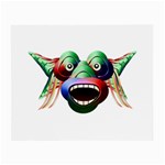 Futuristic Funny Monster Character Face Small Glasses Cloth Front