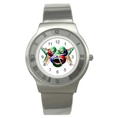 Futuristic Funny Monster Character Face Stainless Steel Watch by dflcprints