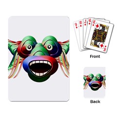 Futuristic Funny Monster Character Face Playing Card by dflcprints