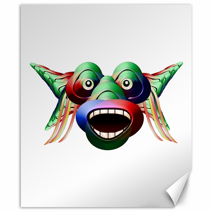 Futuristic Funny Monster Character Face Canvas 8  x 10 