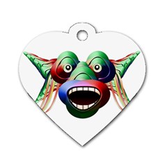 Futuristic Funny Monster Character Face Dog Tag Heart (one Side) by dflcprints