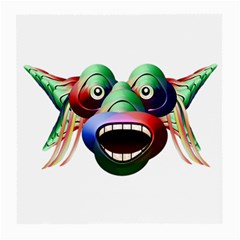 Futuristic Funny Monster Character Face Medium Glasses Cloth (2-side) by dflcprints